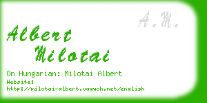 albert milotai business card